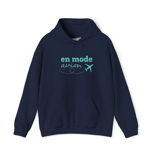 #camping - Sweat à capuche - Sweat à capuche - En mode avion - Marine / S / M