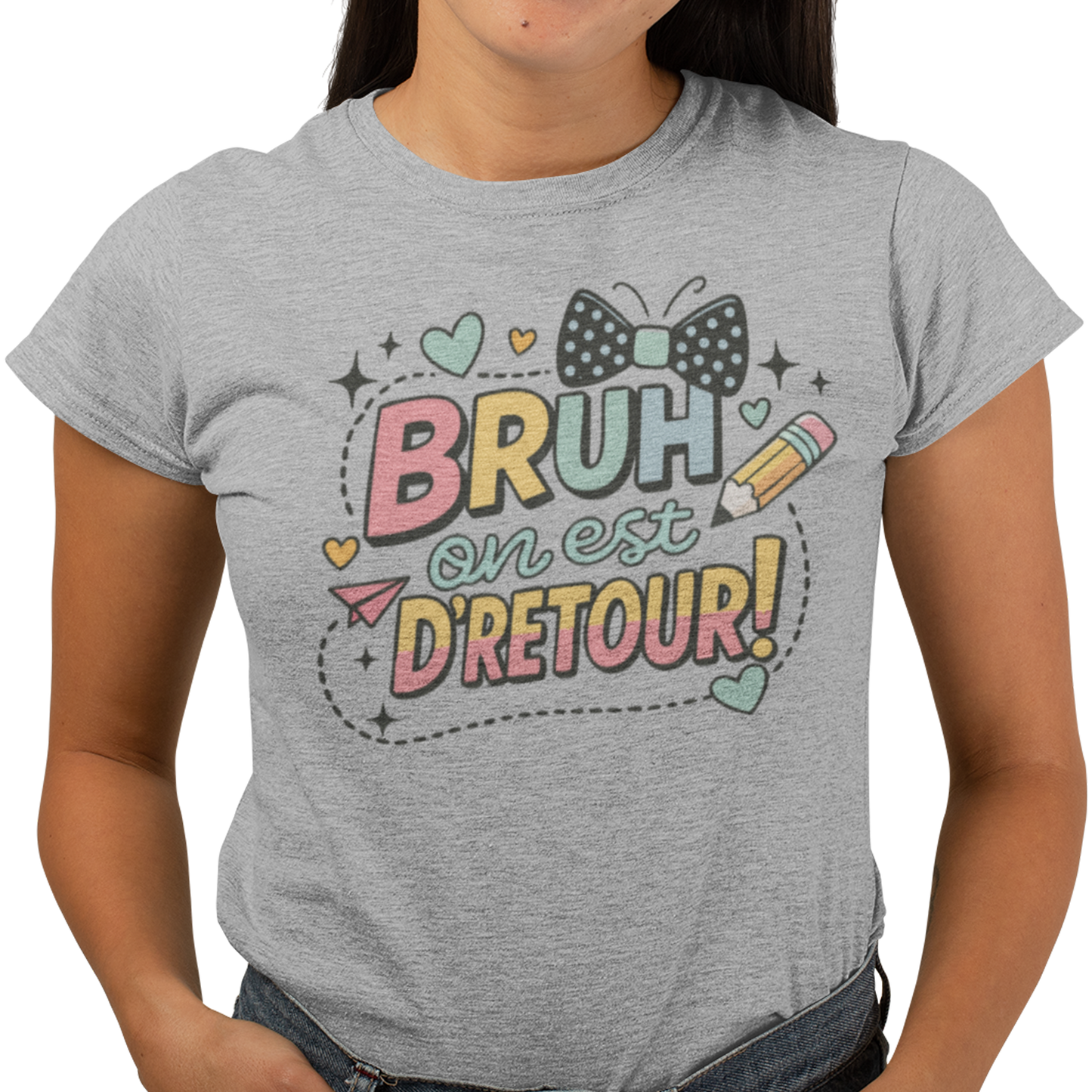 T-shirt - Bruh Mode École pour femme