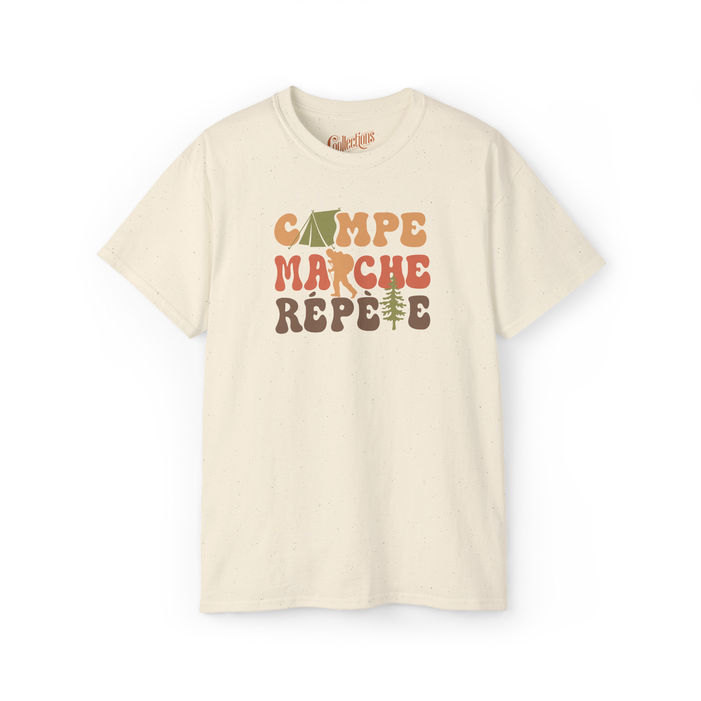 #camping - T-Shirt - T-Shirt - Campe Marche Répète - Sable / S / M