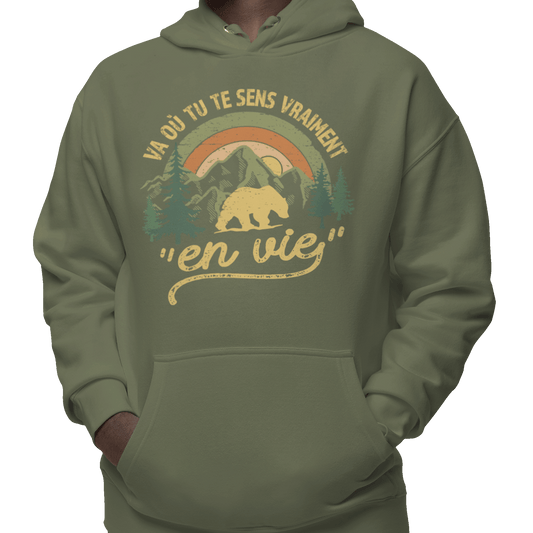#camping - Sweats à capuche - Sweat à capuche - Où tu te sens en vie