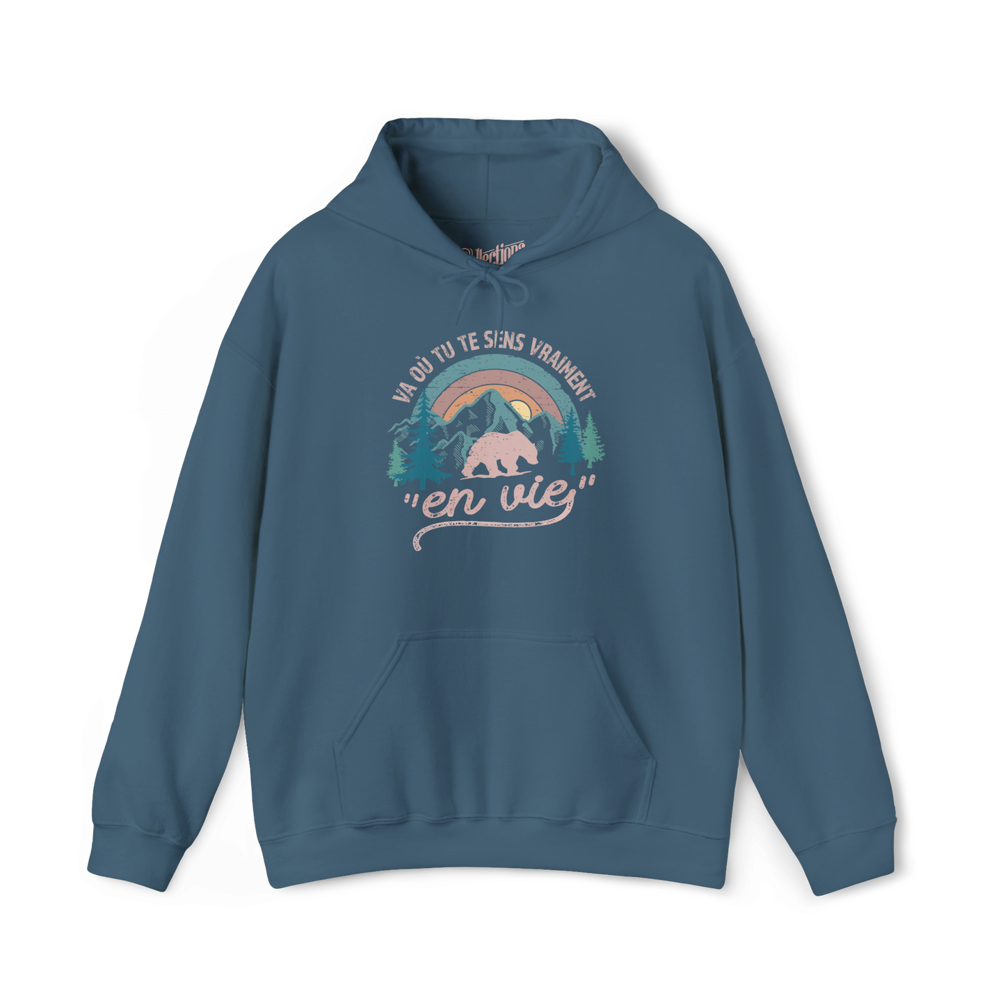 #camping - Sweats à capuche - Sweat à capuche - Où tu te sens en vie - Indigo / S / M
