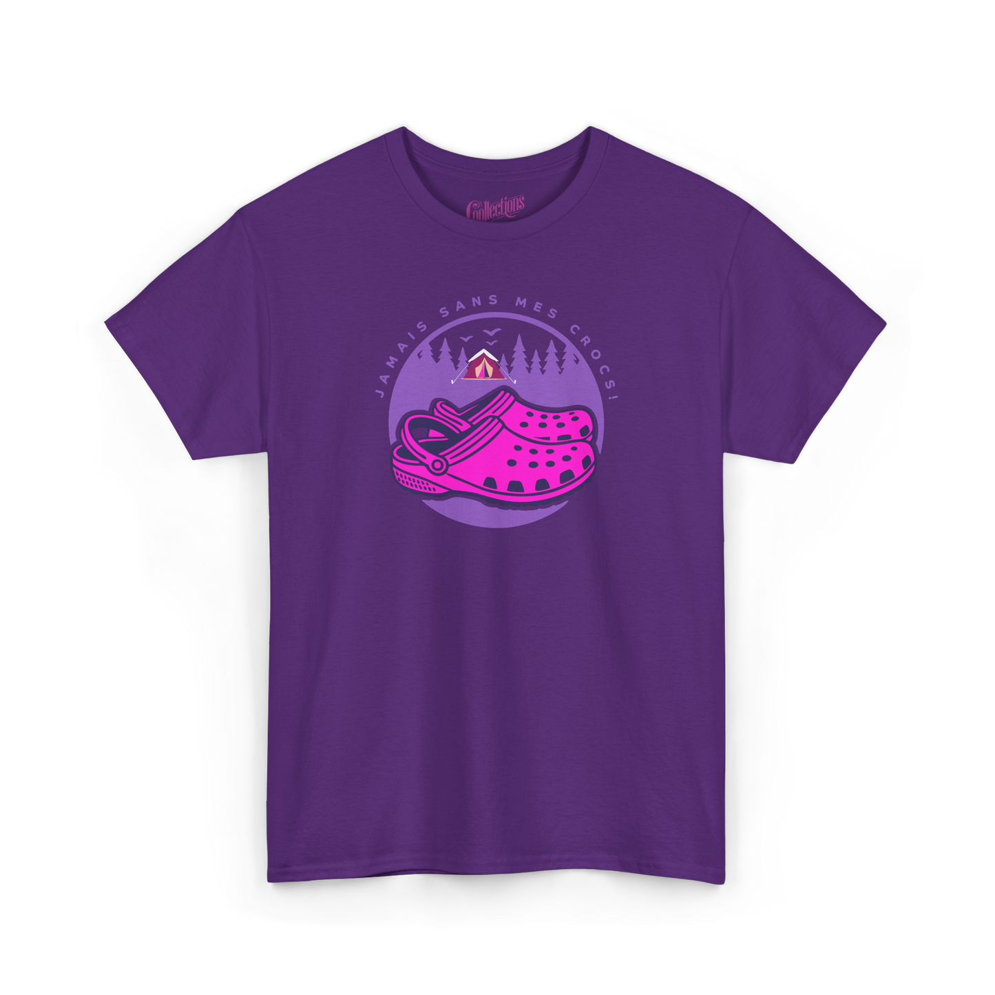 #camping - T-Shirt - T-shirt - Jamais sans mes crocs - Mauve / S / M
