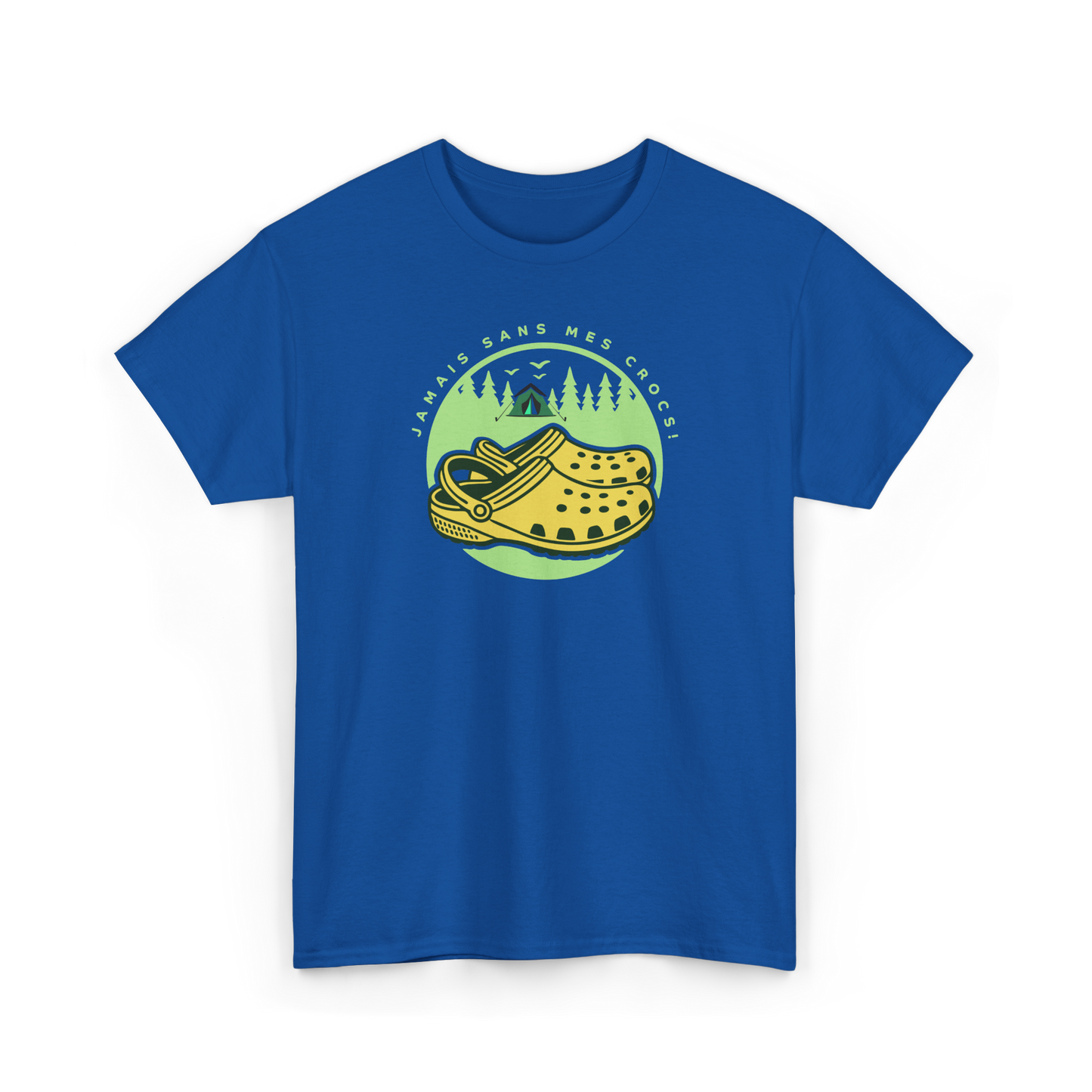 #camping - T-Shirt - T-shirt - Jamais sans mes crocs - Royal / S / M