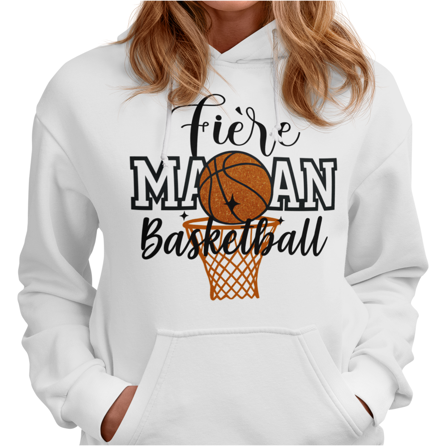 Sweat à capuche - Fière Maman Basketball
