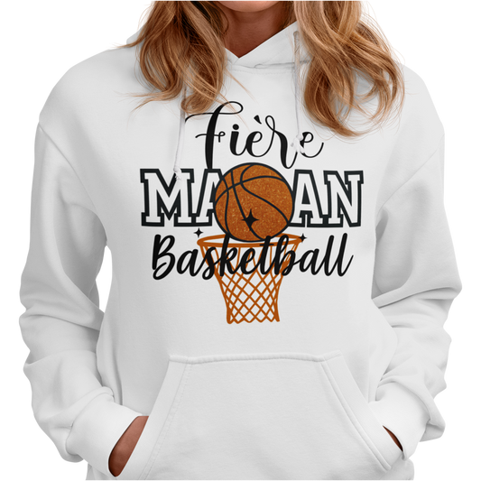 Sweat à capuche - Fière Maman Basketball