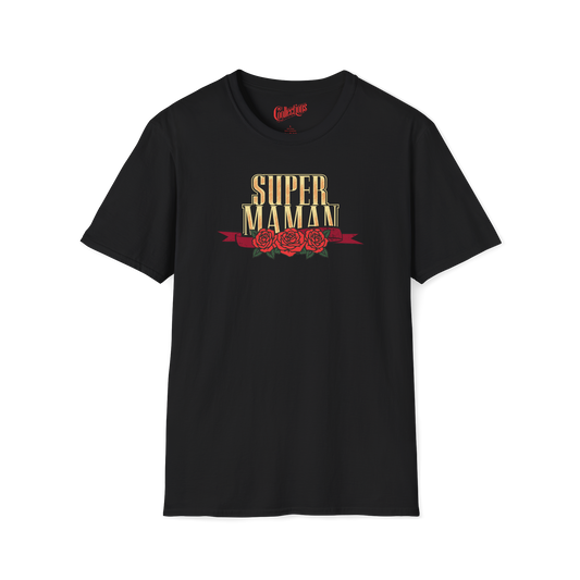 T-shirt - Super Maman  - Roses