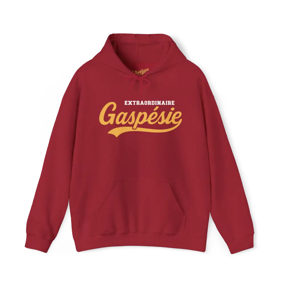 Local D’abord - Sweat à capuche - Sweat à capuche - Extraordinaire Gaspésie - Cerise Vintage / S / M