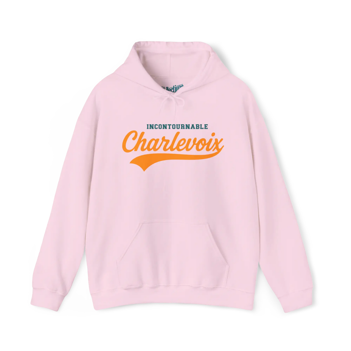 Local D’abord - Sweat à capuche - Sweat à capuche - Incontournable Charlevoix - Rose clair / S / M