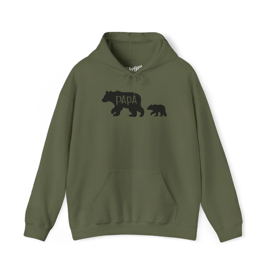 Pour Papa - Sweat à capuche - Sweat à capuche - Papa ours - Militaire / S / M