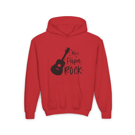 Pour Papa - Sweats à capuche - Sweat à capuche pour enfant - Mon Papa rock - Rouge / 2T