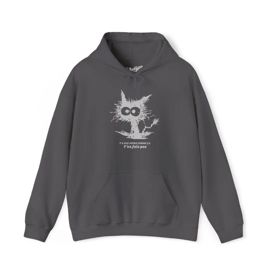 Les Poilus - Sweat à capuche - Sweat à capuche – T’en fais pas - Blanc - Charbon / S / M