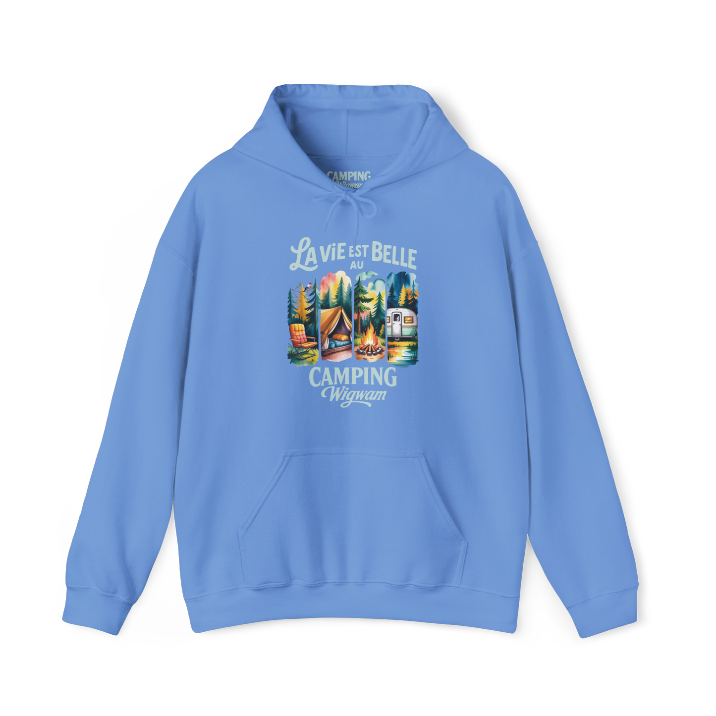 Sweat à capuche - La vie est belle au Camping Wigwam (Collabo)