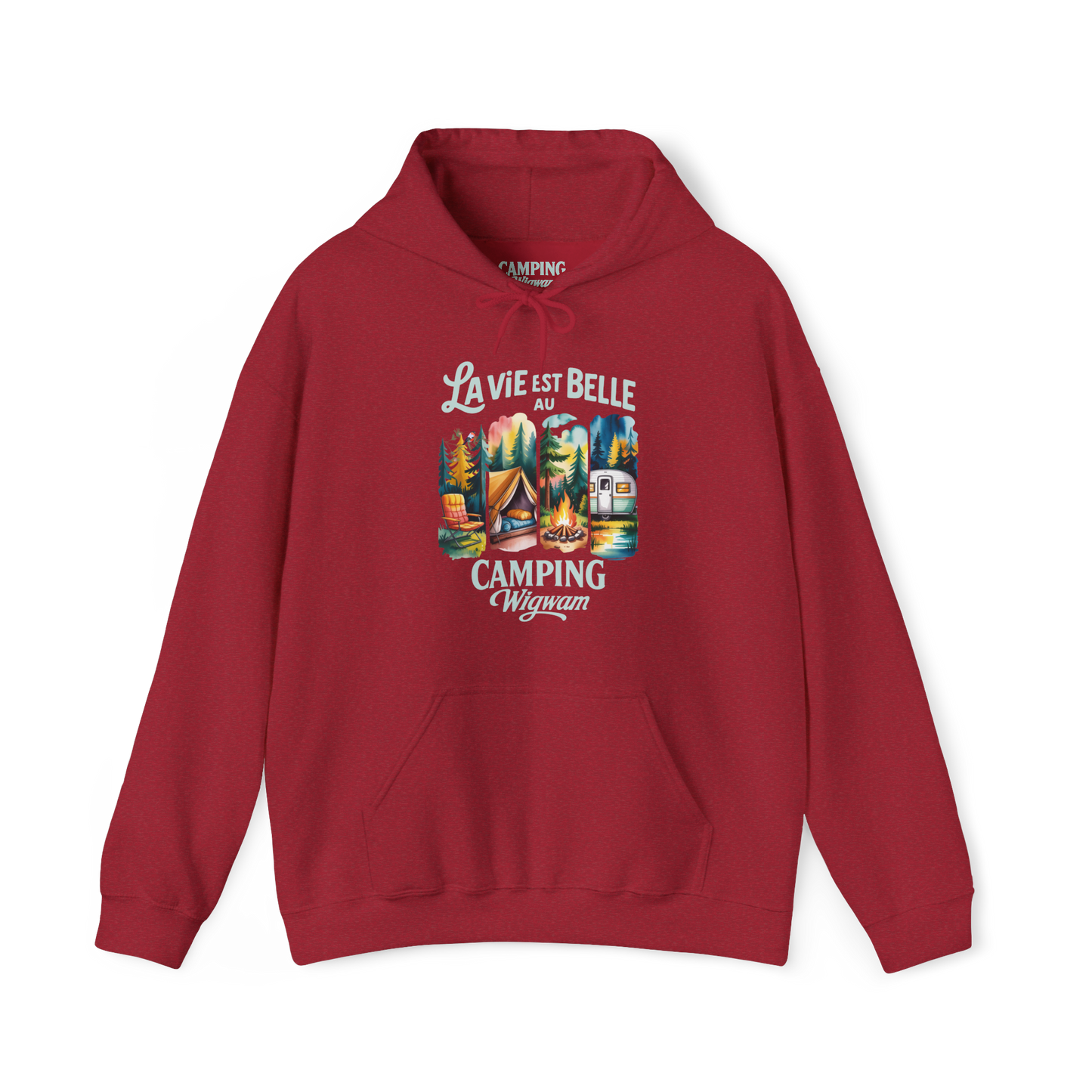 Sweat à capuche - La vie est belle au Camping Wigwam (Collabo)