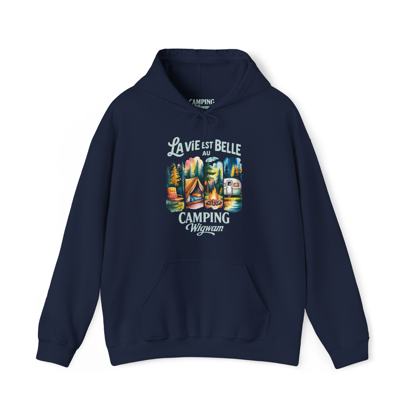 Sweat à capuche - La vie est belle au Camping Wigwam (Collabo)