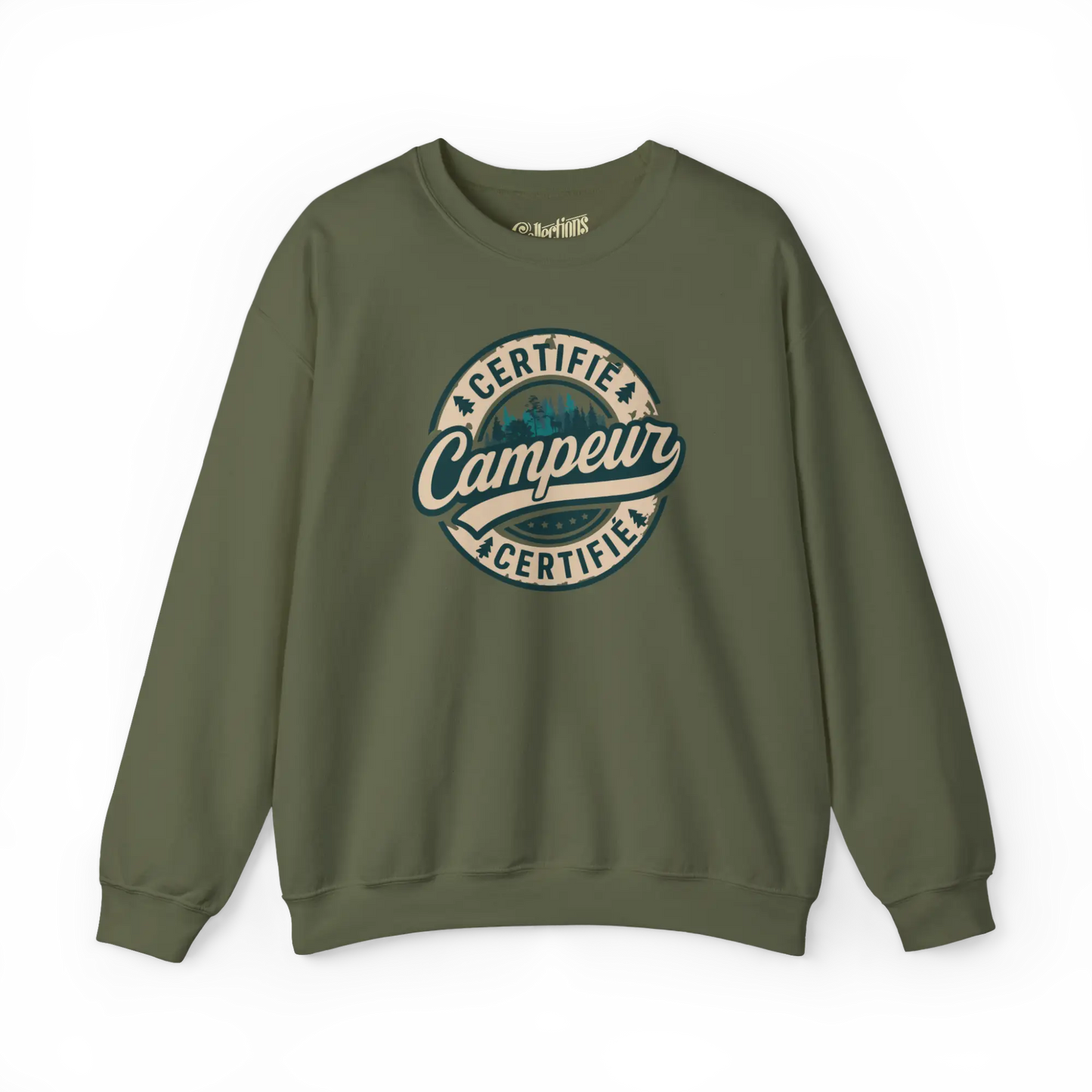 #camping - Sweat-shirt - Sweat-shirt – Campeur Certifié - Militaire / S / M