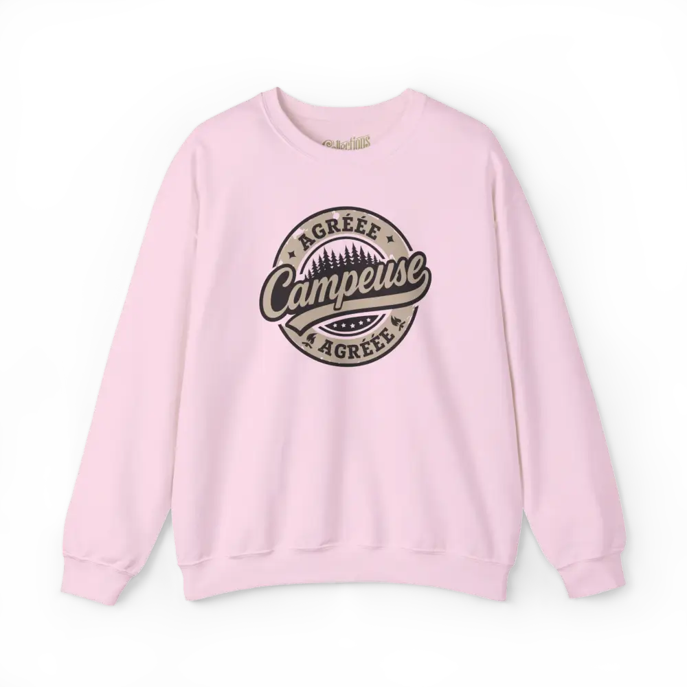 #camping - Sweat-shirt - Sweat-shirt – Campeuse Agréée - Rose clair / S / M