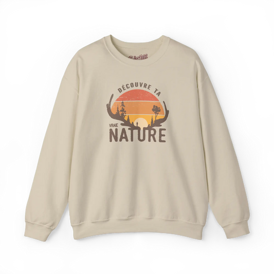 #camping - Sweat-shirt - Sweat-shirt - Découvre ta vraie Nature - Sable / S / M