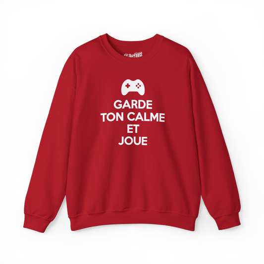 Gameur - Sweat-shirt - Sweat-shirt - Garde ton calme et joue - Cerise / S / M