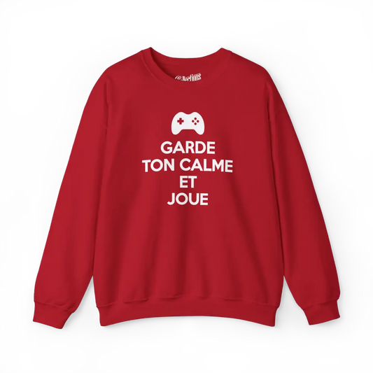 Gameur - Sweat-shirt - Sweat-shirt - Garde ton calme et joue - Cerise / S / M