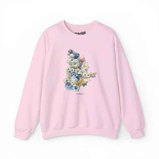 Local D’abord - Sweat-shirt - Sweat-shirt - Québec fleuri - Rose clair / S / M
