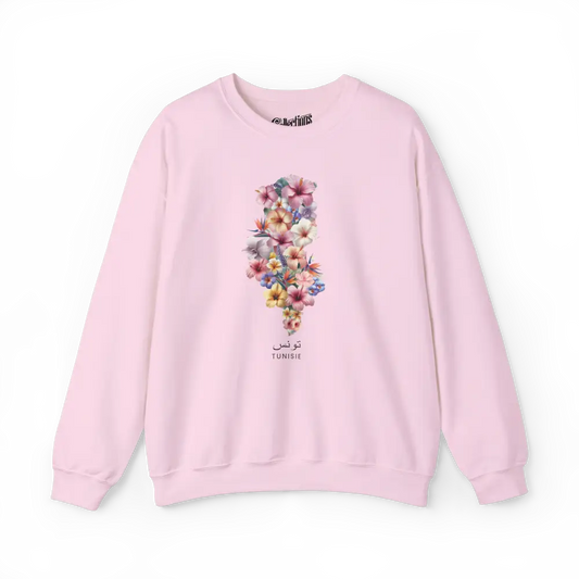 Globe-trotteurs - Sweat-shirt - Sweat-shirt - Tunisie en fleurs - Rose clair / S / M