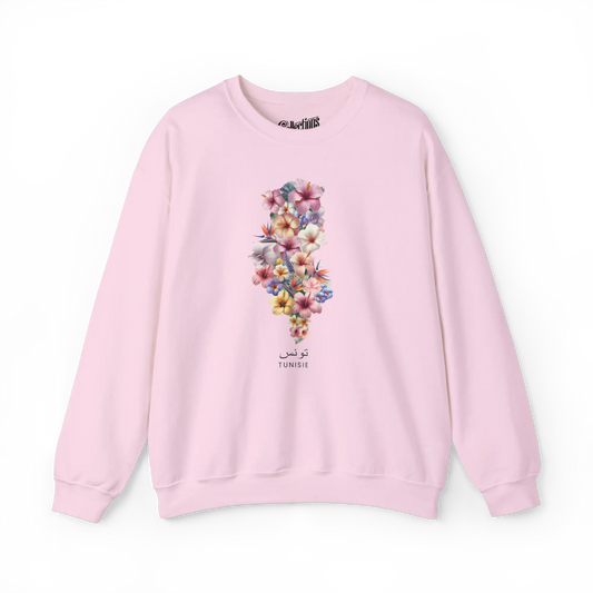 Globe-trotteurs - Sweat-shirt - Sweat-shirt - Tunisie en fleurs - Rose clair / S / M