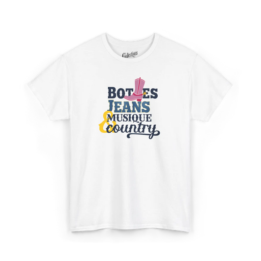 Rodéo Moderne - T-Shirt - T-shirt - Bottes Jeans & Musique Country - Blanc / S / M