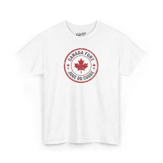 Local D’abord - T-Shirt - T-shirt - Canada Fort Joue du Coude - Blanc / S / M