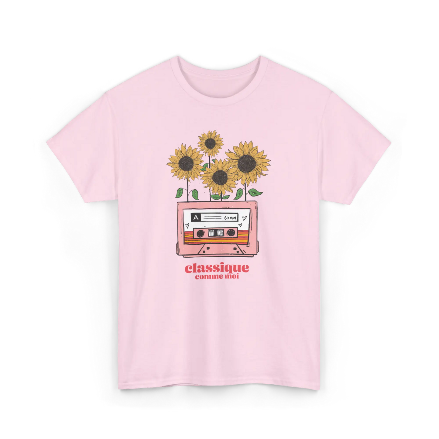 Mot Pour Mot - T-Shirt - T-shirt – Classique comme moi - Rose clair / S / M