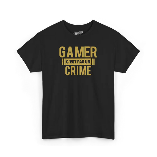 Gameur - T-Shirt - T-shirt - Gamer câest pas un crime - Noir / S / M