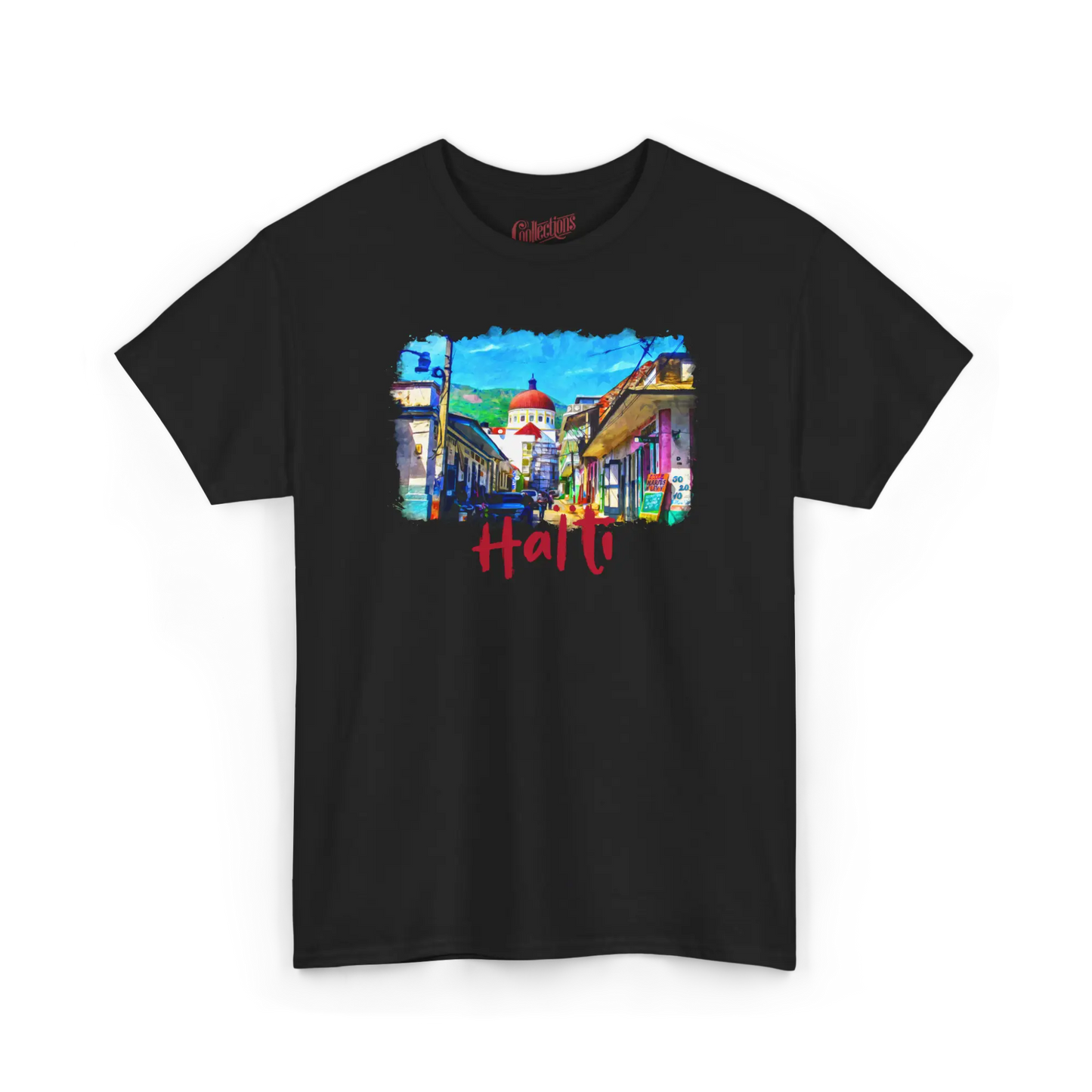Créolofolie - T-Shirt - T-shirt – Haïti et la grande Ville - Noir / S / M