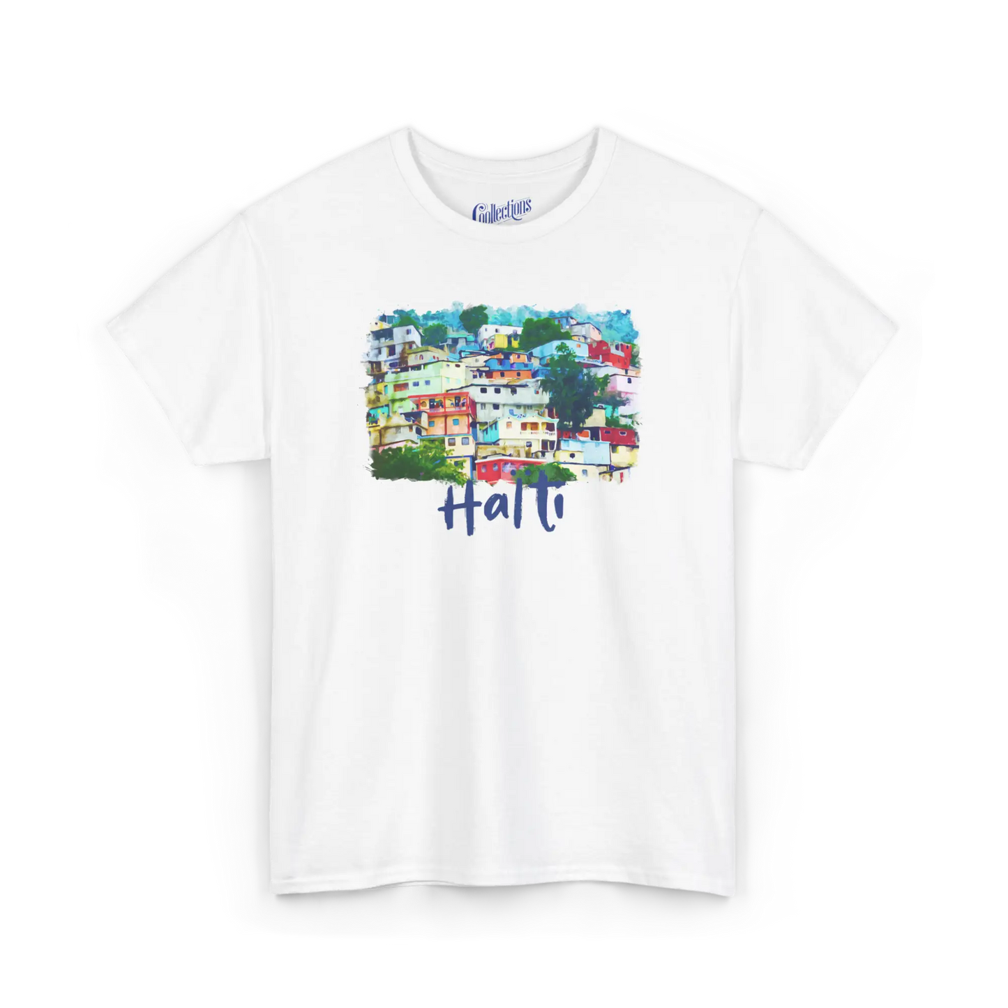 Créolofolie - T-Shirt - T-shirt – Haïti les quartiers - Blanc / S / M