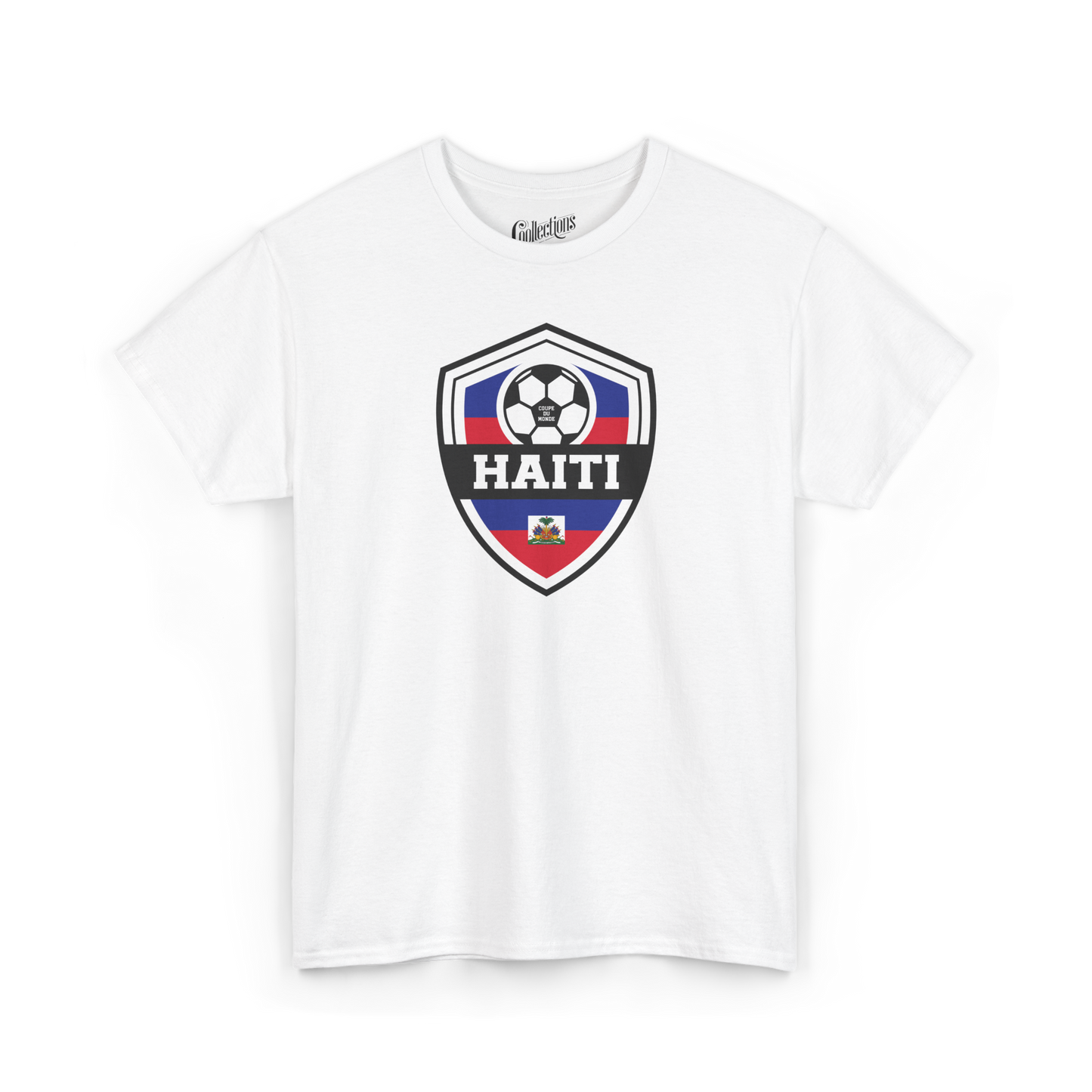 Creolofolie - t-shirt - T-shirt – Haïti Soccer 2026 – Écusson - Blanc / S / M