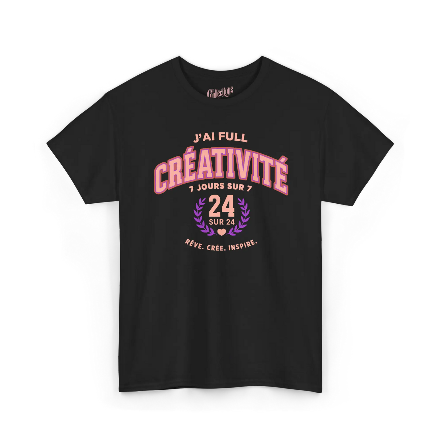 Vie d’Phoqué - T-Shirt - T-shirt - J’ai full créativité (7 jours sur 7 24/24) - Noir / S / M