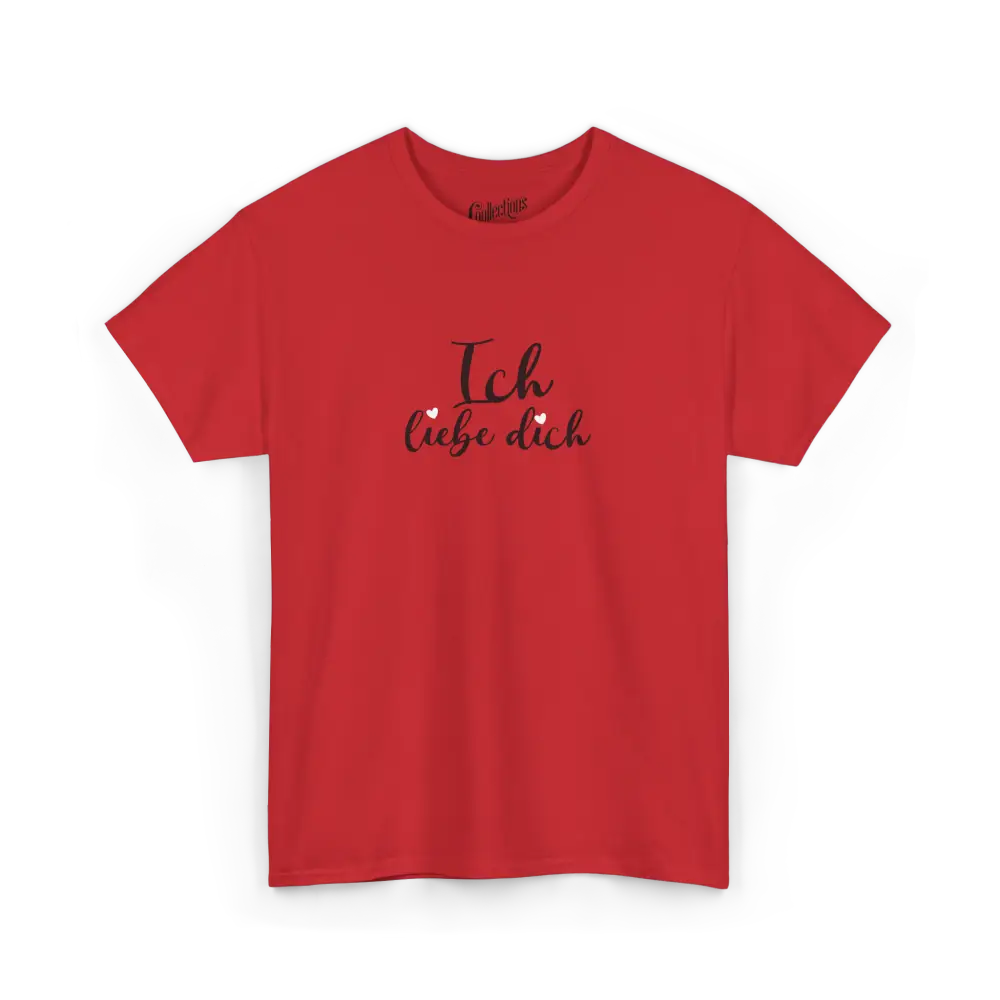 Saint-Valentin - T-Shirt - T-shirt - Je t’aime ’Ich liebe dich’ - Allemand - Rouge / S / M