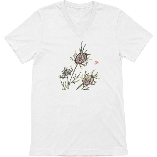 Kyoto Fleurs - T-Shirt - T-shirt - Kyoto - Fleurs Sauvages - Chardons par Kumiko