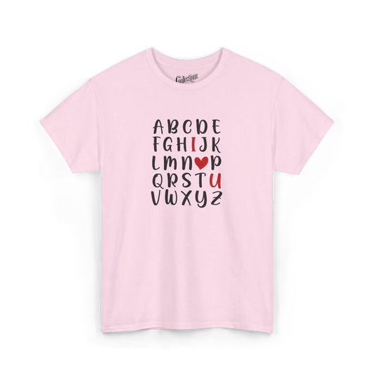 Saint-Valentin - T-Shirt - T-shirt - L’ABC de l’amour - Rose clair / S / M