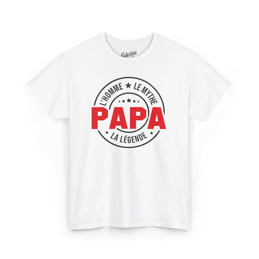 Pour Papa - T-Shirt - T-shirt - L’homme le Mythe la légende PAPA - Blanc / S / M