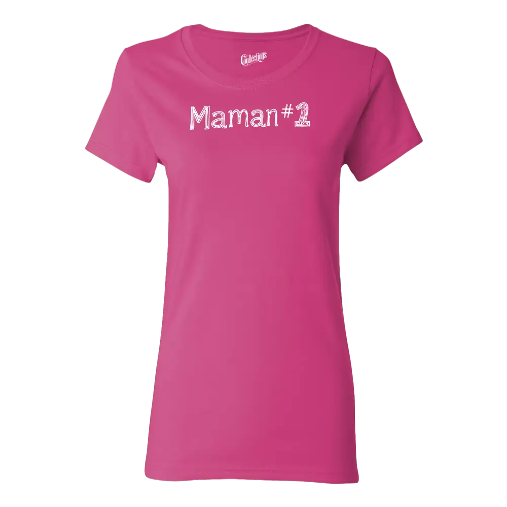 Famille et Cie - T-Shirt semi-ajusté - T-shirt - Maman #1 - Fleur exotique / S