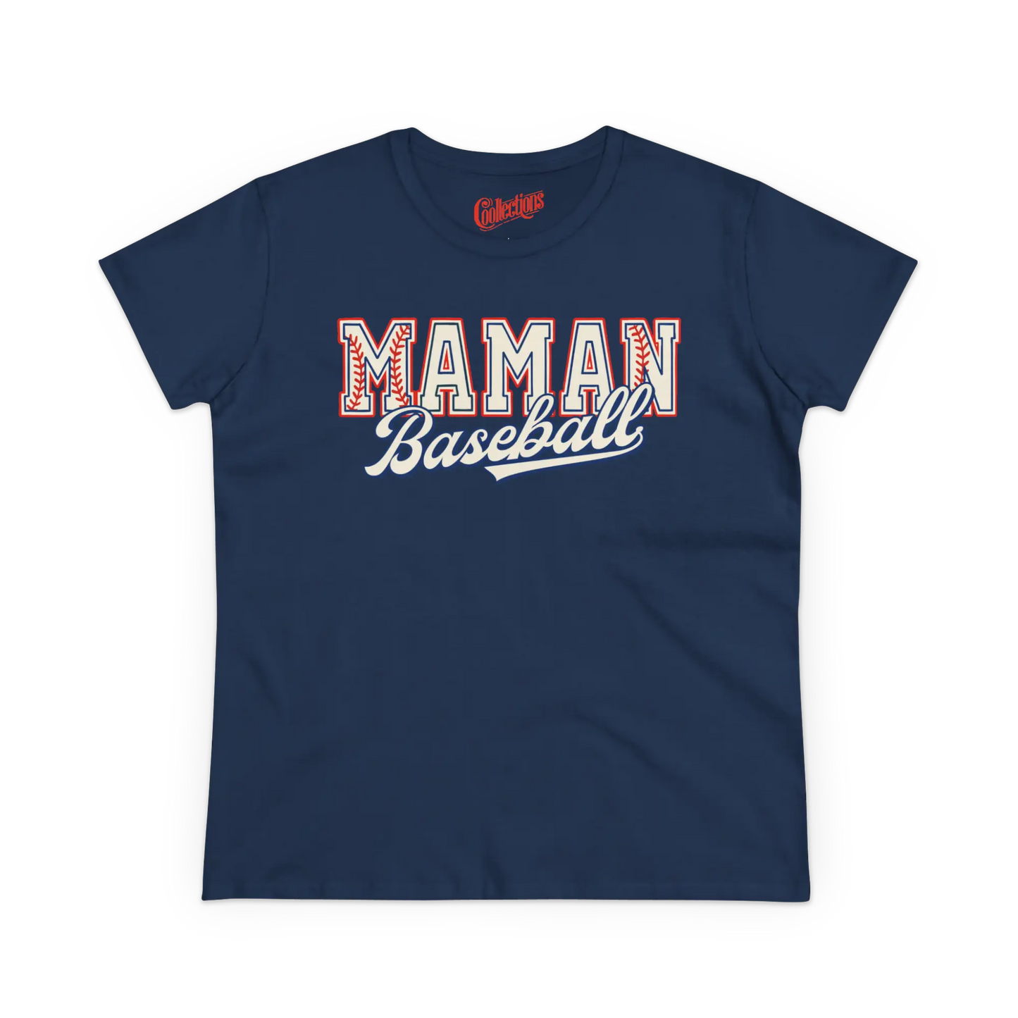 Famille et Cie - T-Shirt - T-shirt - Maman Baseball - Marine / S / M