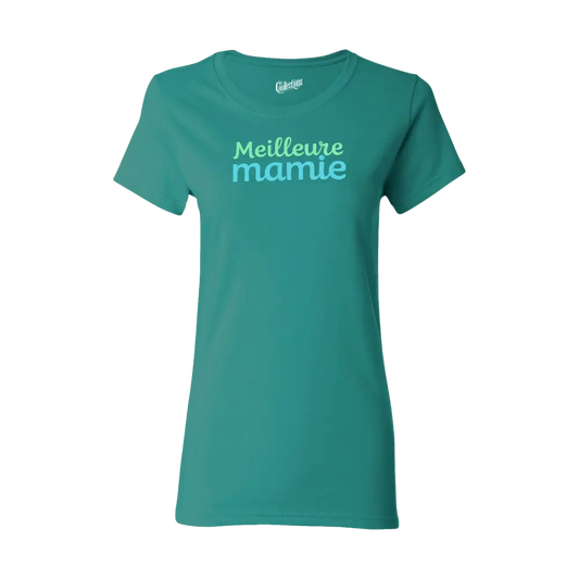 Famille et Cie - T-Shirt semi-ajusté - T-shirt - Meilleure Mamie - Jade / S