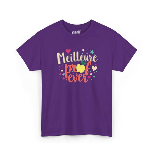 Vie d’Prof - T-Shirt - T-shirt - Meilleure prof ever! - Mauve / S / M