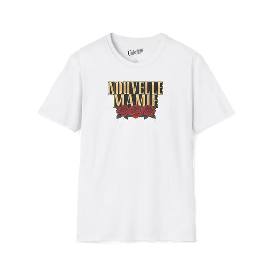 Famille et Cie - T-Shirt - T-shirt - Nouvelle Mamie - Roses - Blanc / S / M