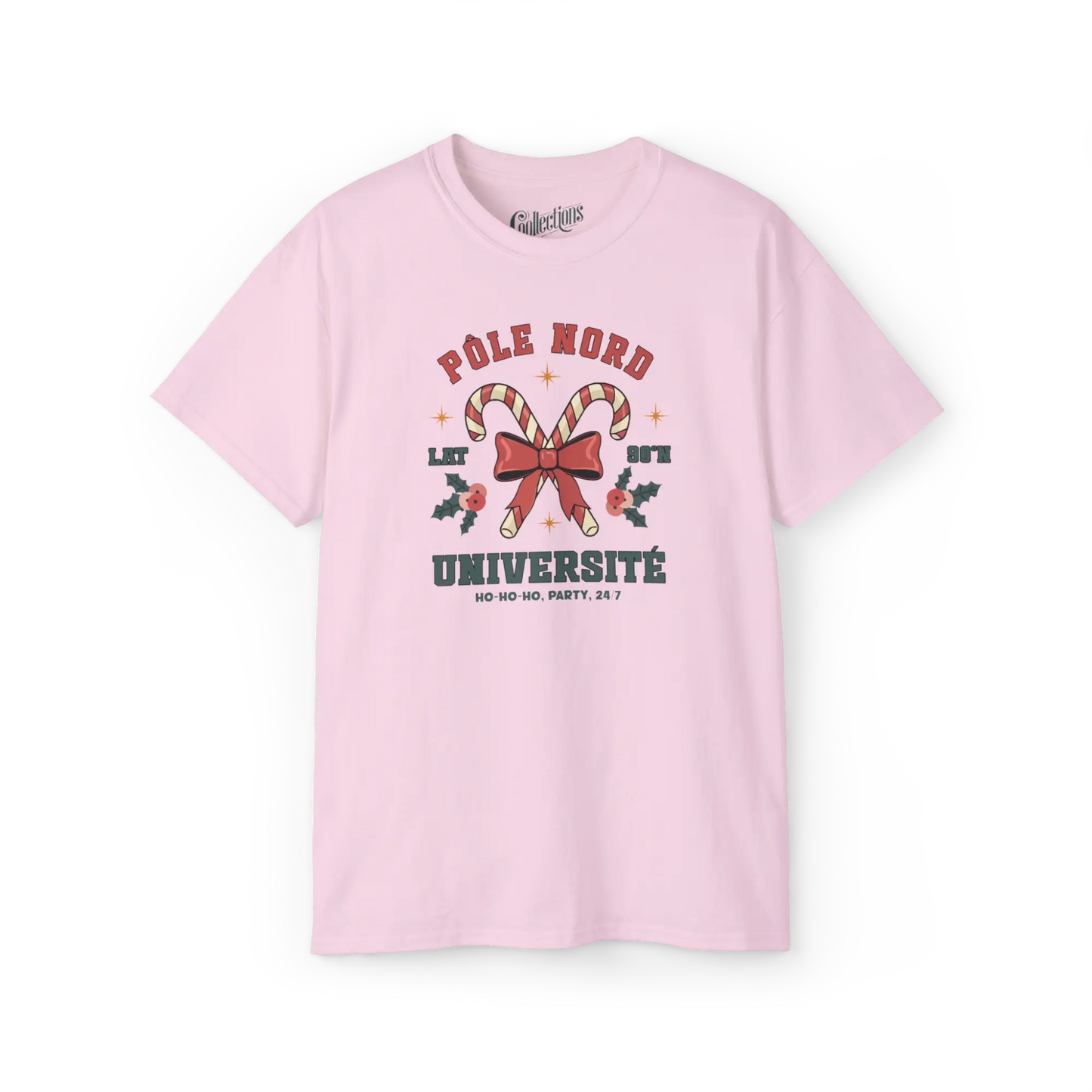 Temps des Fêtes - T-Shirt - T-shirt - Pôle Nord Université - Rose clair / S / M