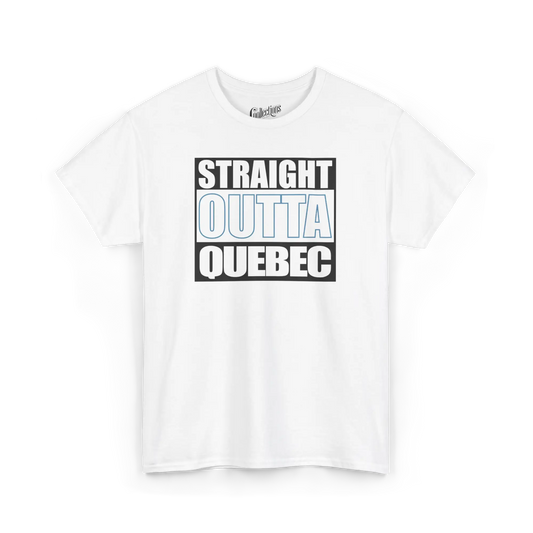 Local D’abord - T-Shirt - T-shirt - Straight Outta Québec - Blanc / S / M