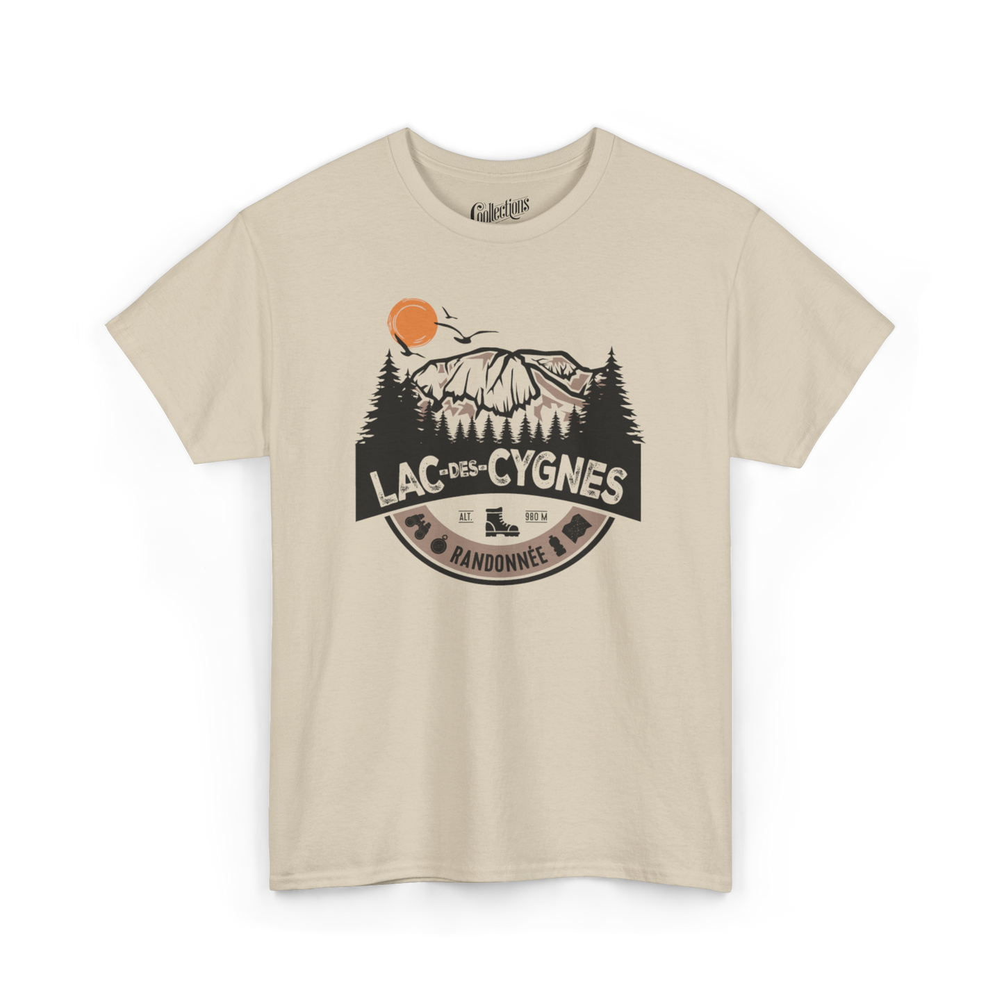 #camping - T-Shirt - T-shirt - Randonnée en Montagne - Mont Lac-des-Cygnes - Sable / S / M