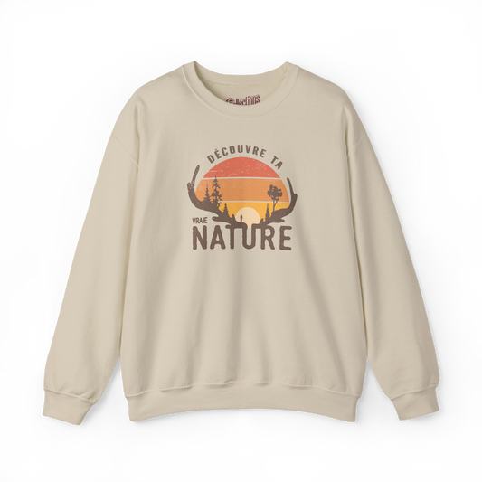 #camping - Sweat-shirt - Sweat-shirt - Découvre ta vraie Nature - Sable / S / M