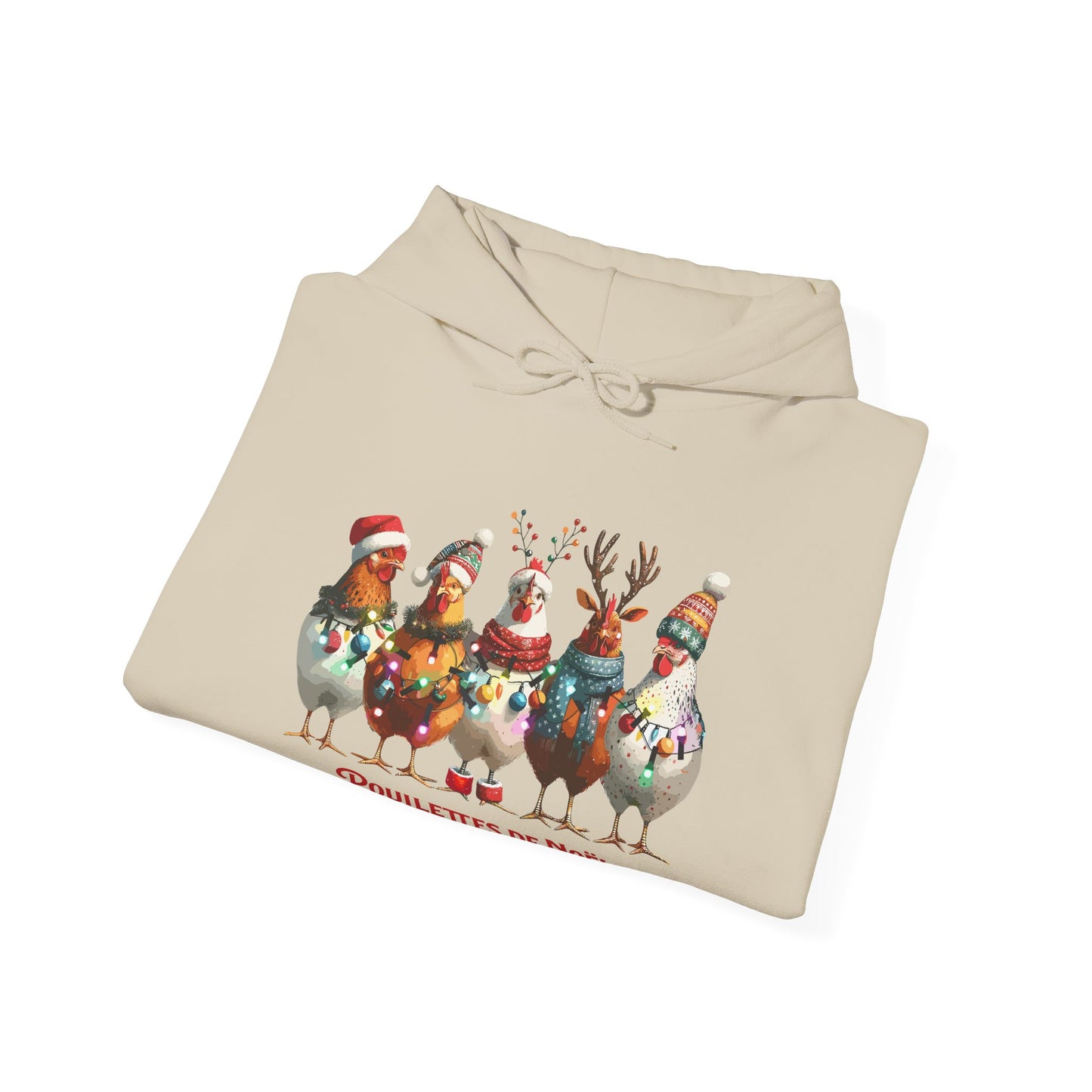 Sweat à capuche - Poulettes de Noël