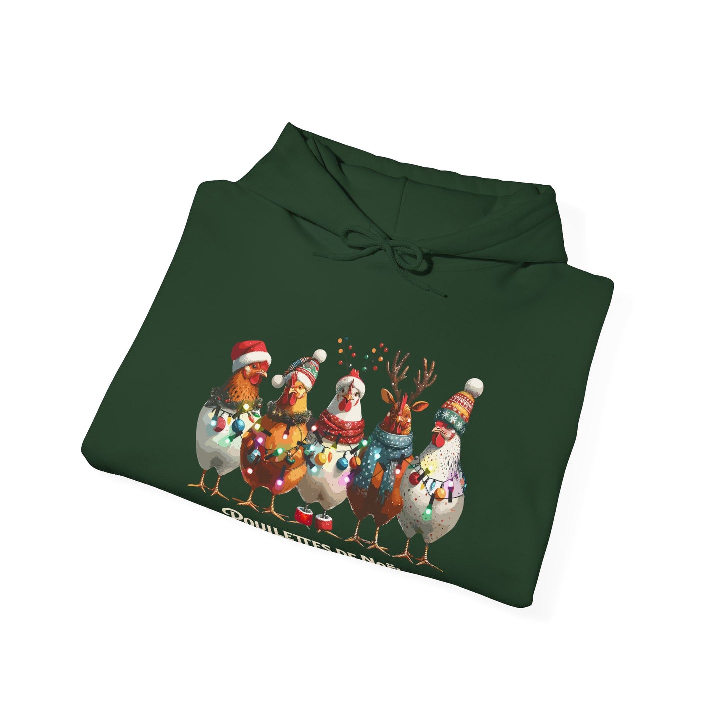 Sweat à capuche - Poulettes de Noël