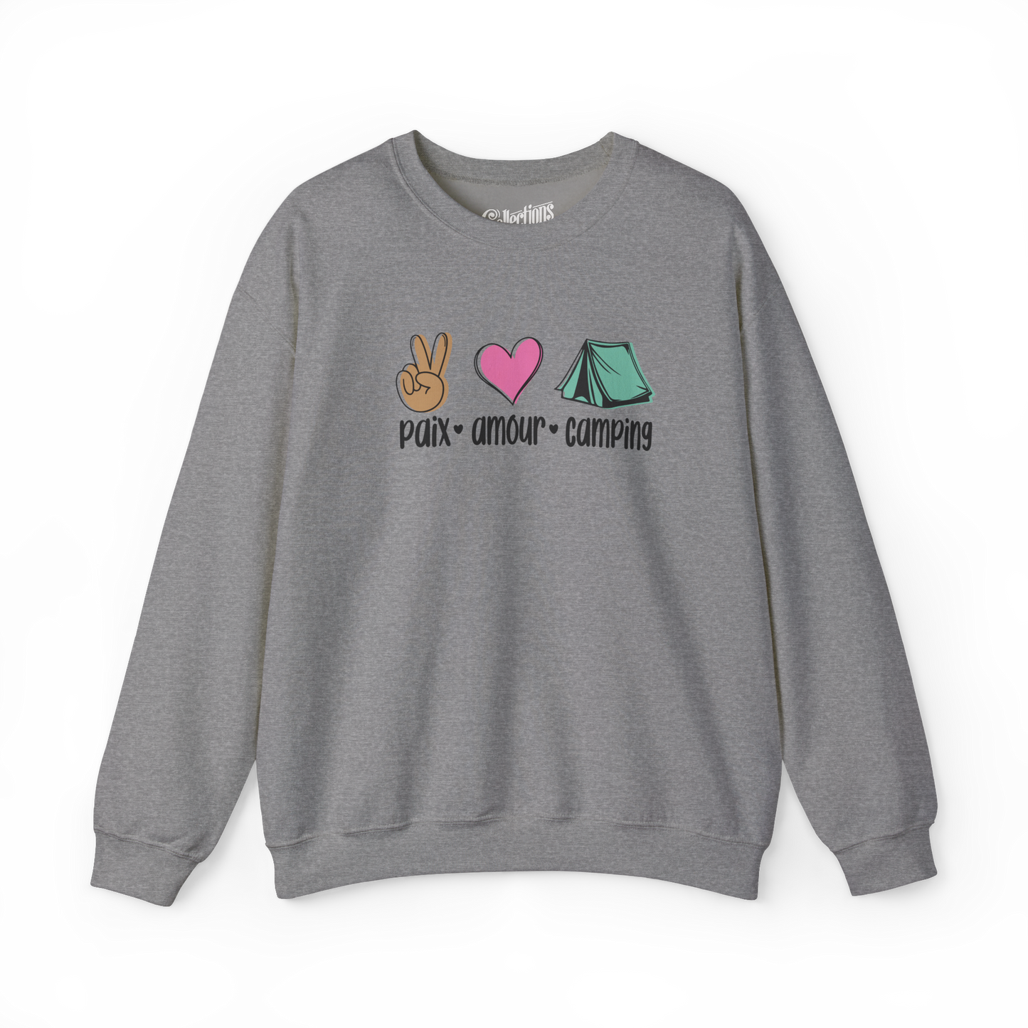 Sweat-shirt - Paix, amour, camping